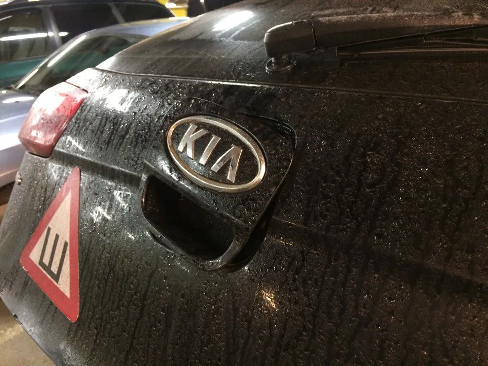 Снятая площадка ручки багажника Kia Rio